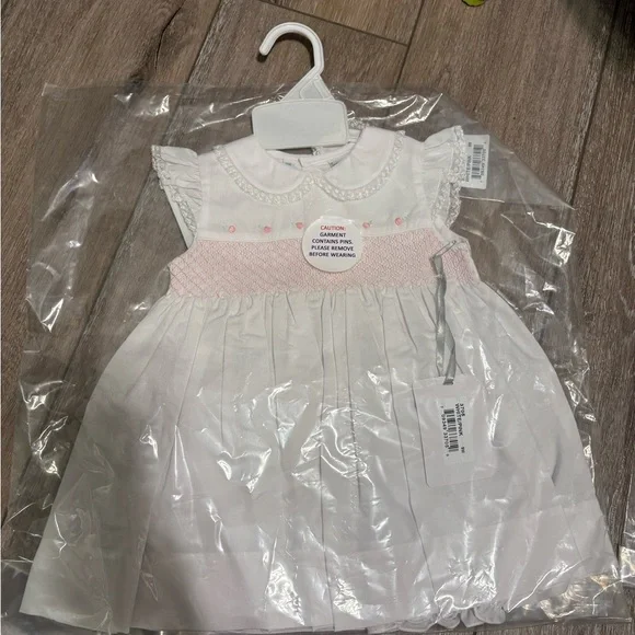 Feltman Brothers White and Pink Baby Dress Set - Picture 3 of 4